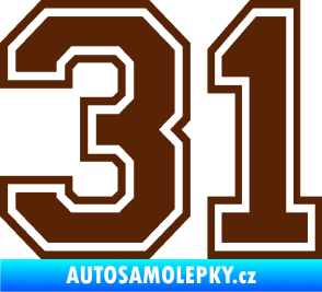 Samolepka Startovní číslo 31 typ 4 hnědá