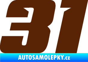 Samolepka Startovní číslo 31 typ 6 hnědá