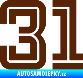 Samolepka Startovní číslo 31 typ 7 hnědá