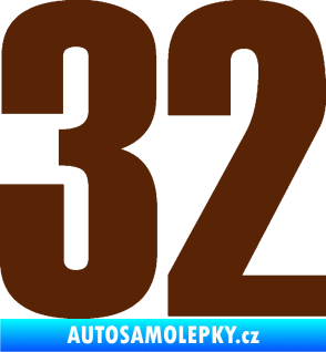 Samolepka Startovní číslo 32 typ 2     hnědá