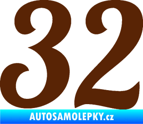 Samolepka Startovní číslo 32 typ 3 hnědá