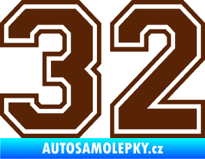 Samolepka Startovní číslo 32 typ 4 hnědá