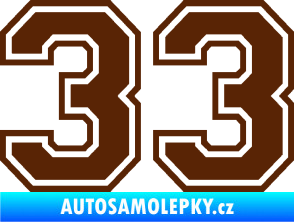 Samolepka Startovní číslo 33 typ 4 hnědá