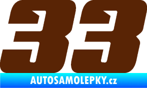 Samolepka Startovní číslo 33 typ 6 hnědá