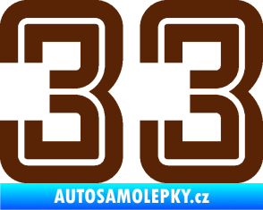 Samolepka Startovní číslo 33 typ 7 hnědá