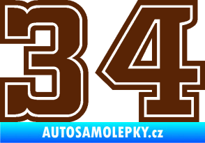 Samolepka Startovní číslo 34 typ 5 hnědá