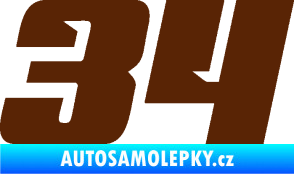 Samolepka Startovní číslo 34 typ 6 hnědá
