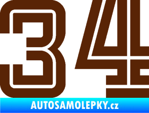 Samolepka Startovní číslo 34 typ 7 hnědá