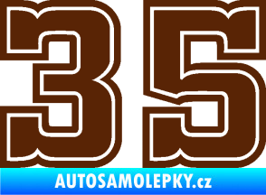 Samolepka Startovní číslo 35 typ 5 hnědá