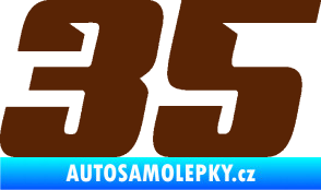 Samolepka Startovní číslo 35 typ 6 hnědá