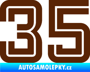 Samolepka Startovní číslo 35 typ 7 hnědá