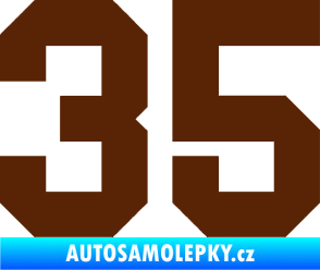 Samolepka Startovní číslo 35 hnědá