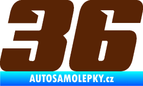 Samolepka Startovní číslo 36 typ 6 hnědá