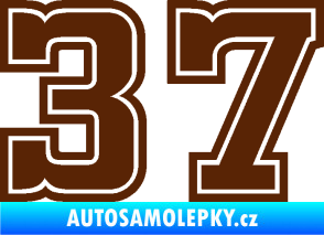 Samolepka Startovní číslo 37 typ 5 hnědá