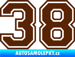 Samolepka Startovní číslo 38 typ 4 hnědá