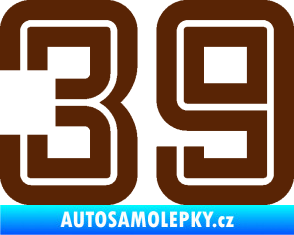 Samolepka Startovní číslo 39 typ 7 hnědá