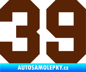 Samolepka Startovní číslo 39 hnědá