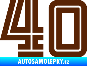 Samolepka Startovní číslo 40 typ 7 hnědá