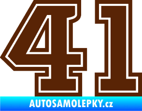 Samolepka Startovní číslo 41 typ 5 hnědá