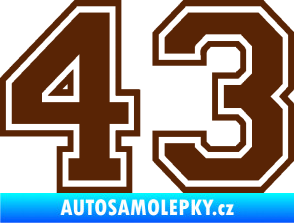 Samolepka Startovní číslo 43 typ 4 hnědá