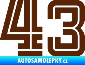 Samolepka Startovní číslo 43 typ 7 hnědá