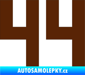 Samolepka Startovní číslo 44 hnědá