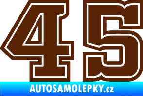Samolepka Startovní číslo 45 typ 5 hnědá