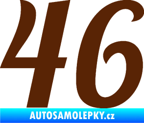 Samolepka Startovní číslo 46 typ 3 hnědá