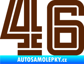Samolepka Startovní číslo 46 typ 7 hnědá