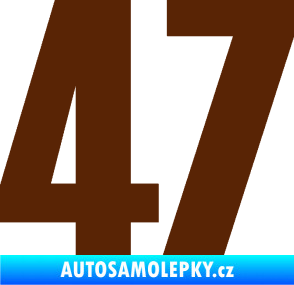 Samolepka Startovní číslo 47 typ 2       hnědá