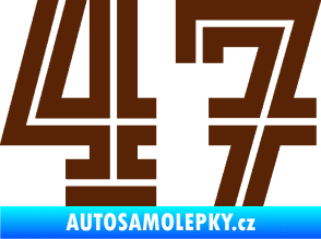 Samolepka Startovní číslo 47 typ 7 hnědá