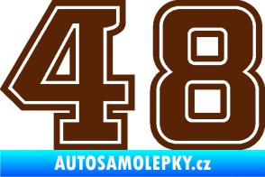Samolepka Startovní číslo 48 typ 5 hnědá