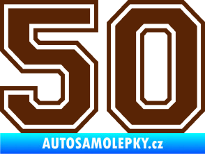 Samolepka Startovní číslo 50 typ 4 hnědá