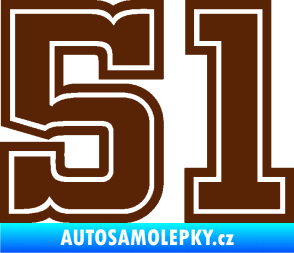 Samolepka Startovní číslo 51 typ 5 hnědá