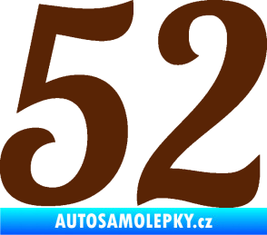 Samolepka Startovní číslo 52 typ 3 hnědá