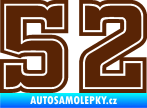 Samolepka Startovní číslo 52 typ 5 hnědá