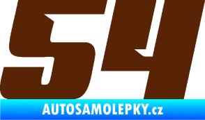 Samolepka Startovní číslo 54 typ 6 hnědá