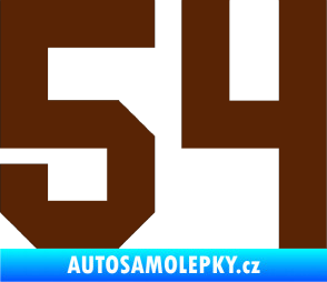 Samolepka Startovní číslo 54 hnědá