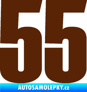Samolepka Startovní číslo 55 typ 2   hnědá