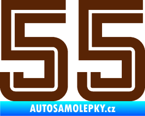 Samolepka Startovní číslo 55 typ 7 hnědá