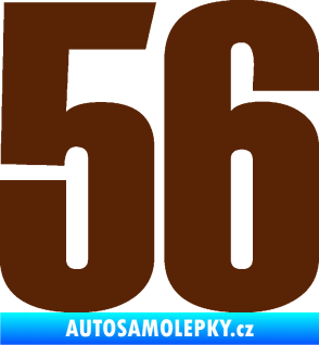 Samolepka Startovní číslo 56 typ 2   hnědá