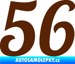 Samolepka Startovní číslo 56 typ 3 hnědá