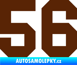 Samolepka Startovní číslo 56 hnědá