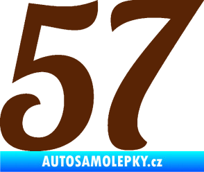 Samolepka Startovní číslo 57 typ 3 hnědá