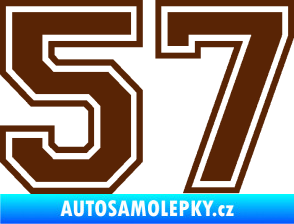Samolepka Startovní číslo 57 typ 4 hnědá