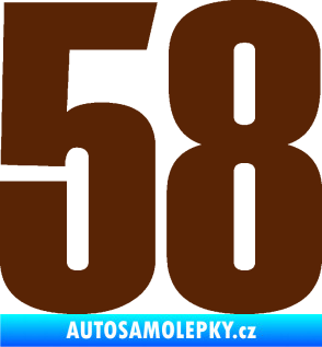 Samolepka Startovní číslo 58 typ 2    hnědá