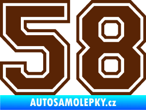 Samolepka Startovní číslo 58 typ 4 hnědá