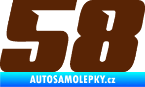Samolepka Startovní číslo 58 typ 6 hnědá