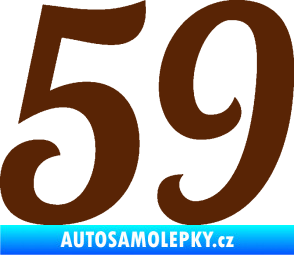 Samolepka Startovní číslo 59 typ 3 hnědá