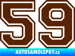 Samolepka Startovní číslo 59 typ 4 hnědá